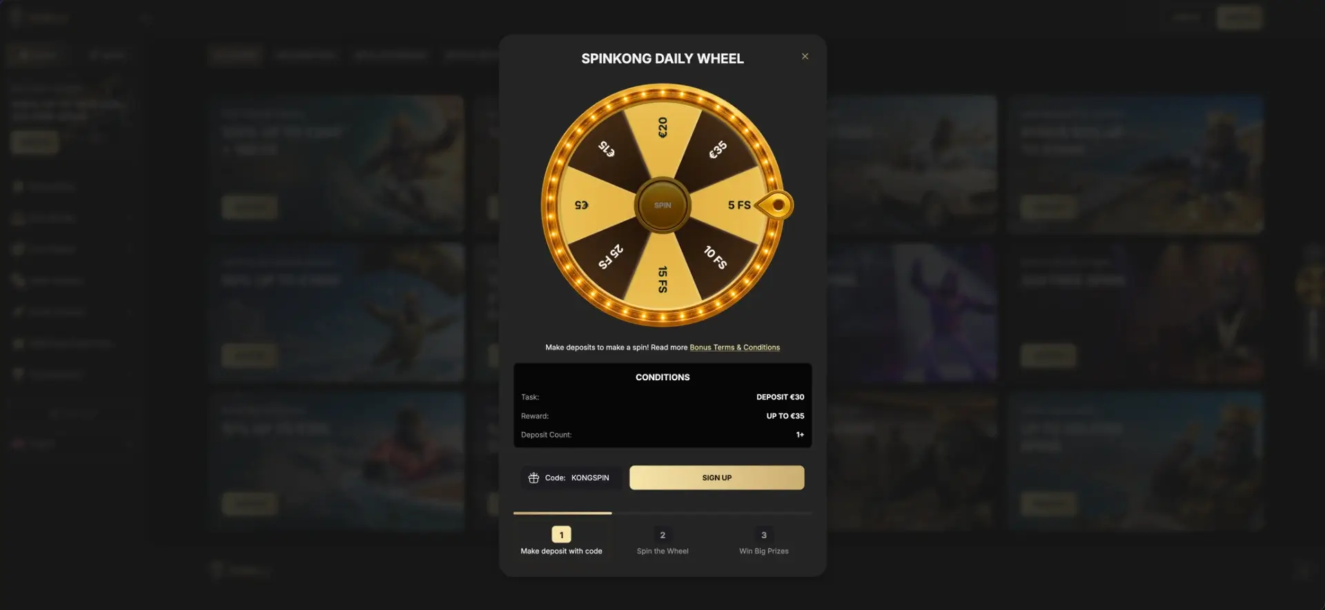 SpinKong Daily Wheel and KONGSPIN code